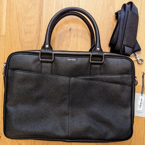 Cole Haan Other - Cole Haan Saffino American Airlines Black Leather Attache Briefcase Laptop Bag